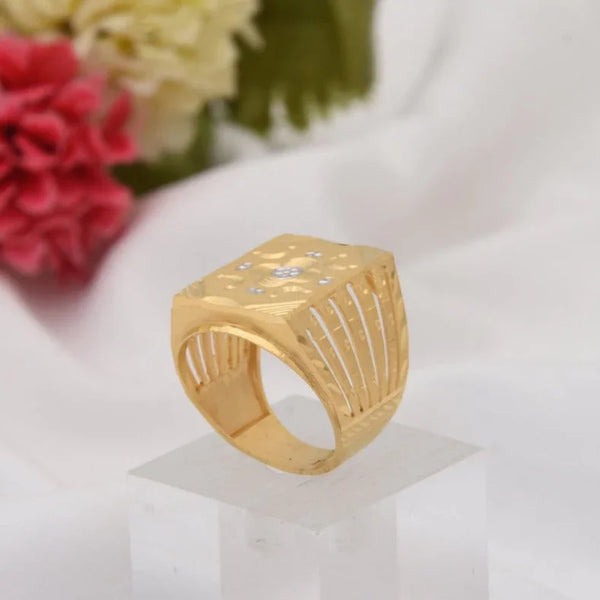1 Gram Gold Plated Superior Quality Sparkling Design Ring for Men - Style B429 - Timecraze