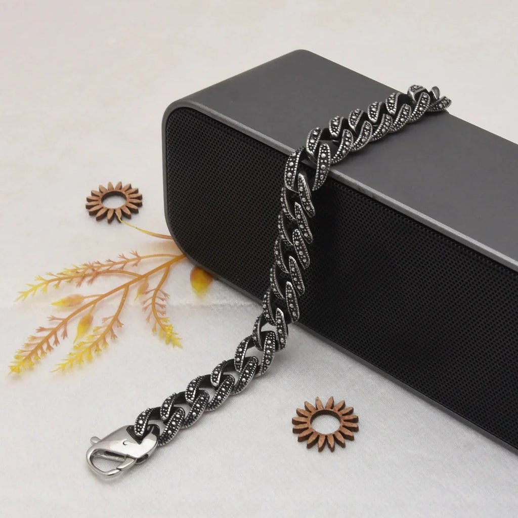 Dainty Design Best Quality Silver & Black Color Bracelet  - Style C207
