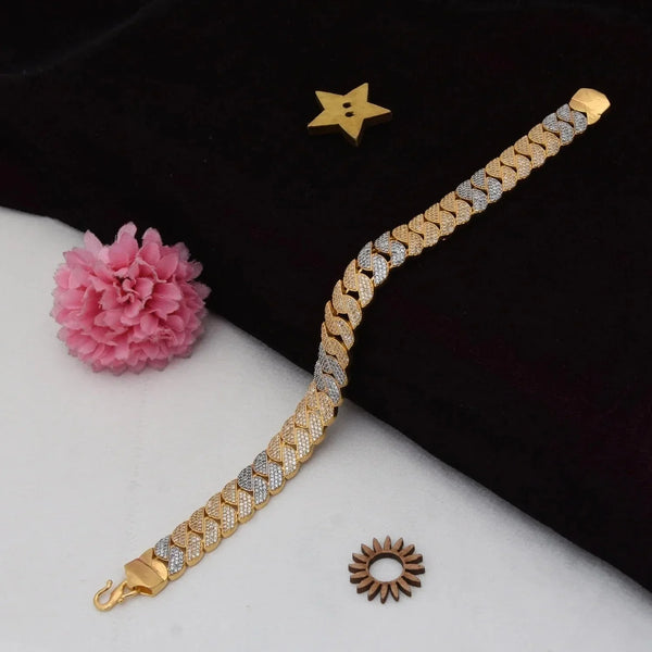 1 Gram Gold Plated with Diamond Artisanal Bracelet - Style C521