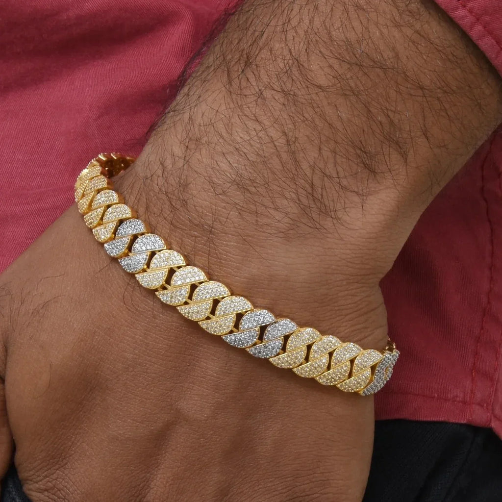1 Gram Gold Plated with Diamond Artisanal Bracelet - Style C521