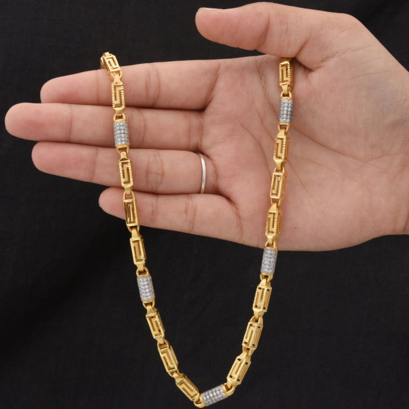1 Gram Gold Forming Unique Design Premium-Grade Quality Chain for Men - Style B956
