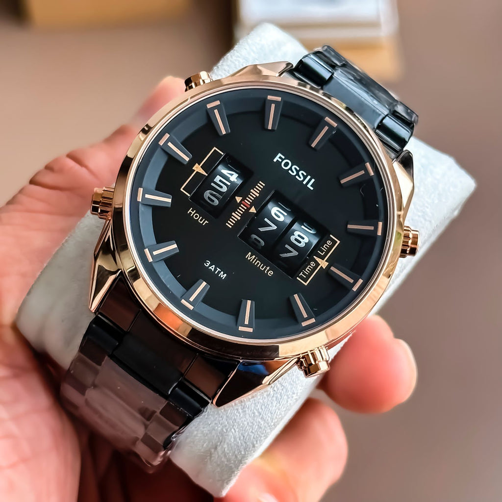 Amazing Drum Roller Rose Gold Men's Watch