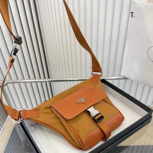 Re-Nylon and Saffiano leather Unisex shoulder bag - Timecraze