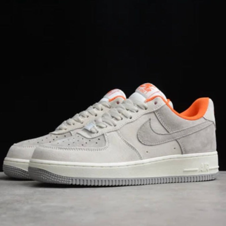 Airforce Grey Orange Suede shoes - Timecraze