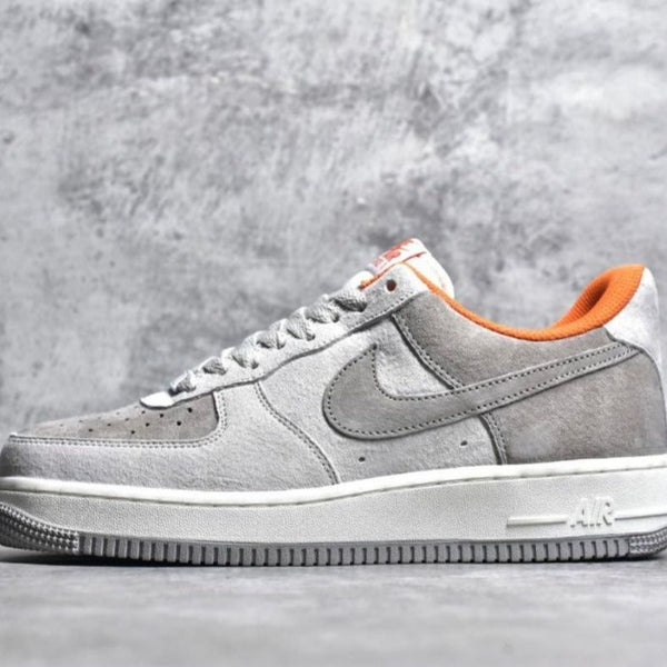 Airforce Grey Orange Suede shoes - Timecraze