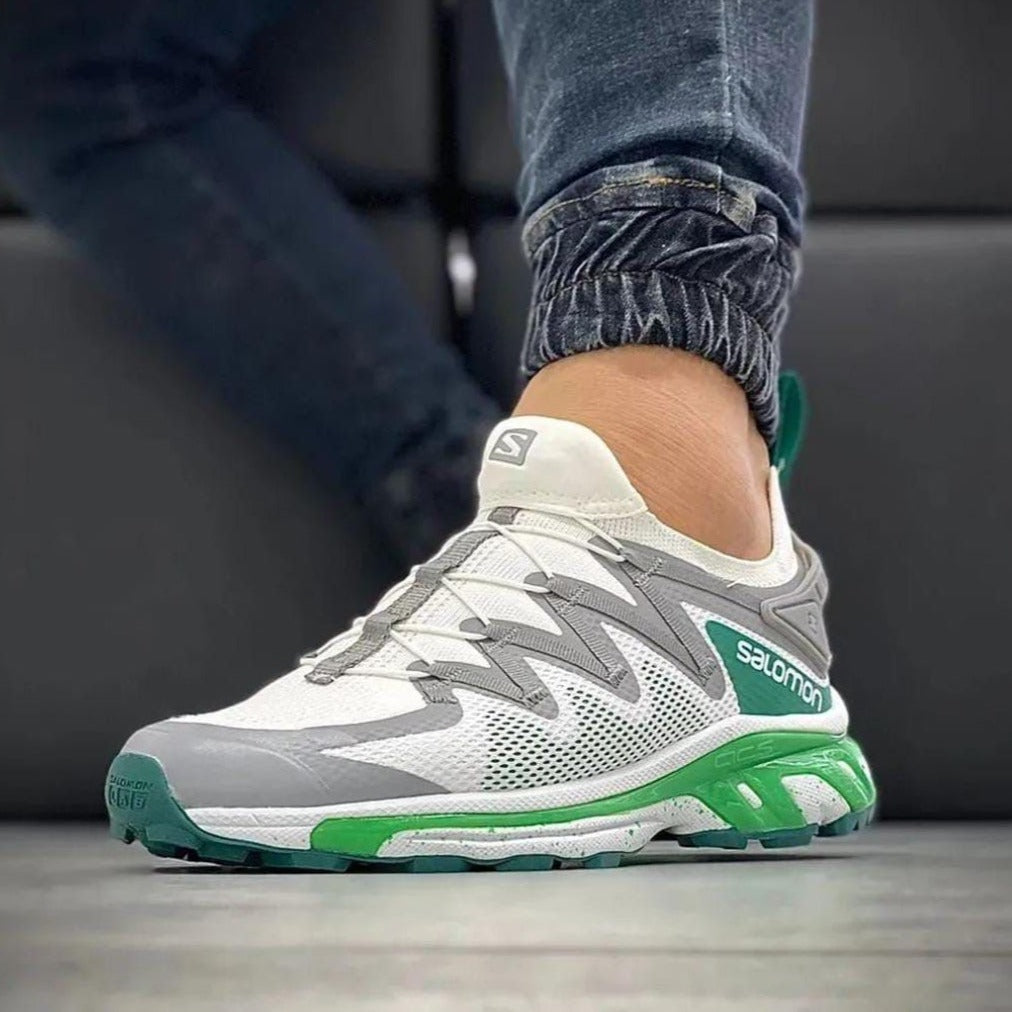 SALOMON XT-RUSH WHITE GREY GREEN SNEAKERS - Timecraze