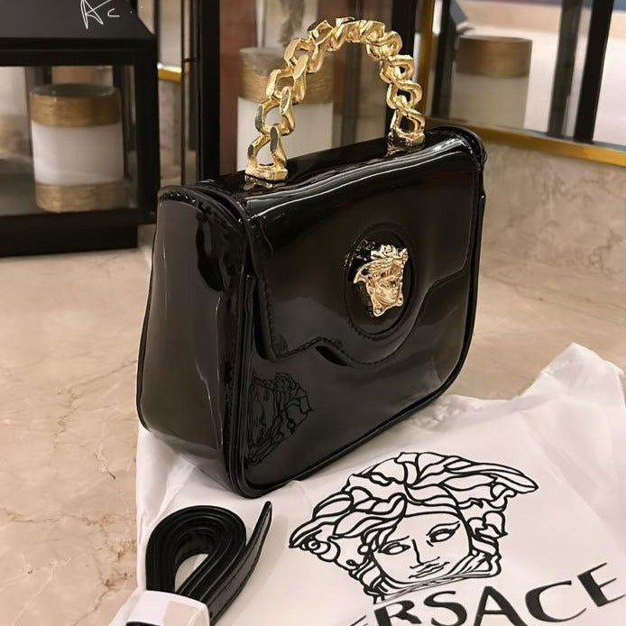 Patent Leather ‘LaMedusa’ small Patent  leather Bag - Timecraze