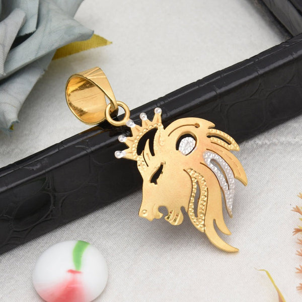 1 Gram Gold Plated Lion Decorative Design Best Quality Pendant for Men - Style B328