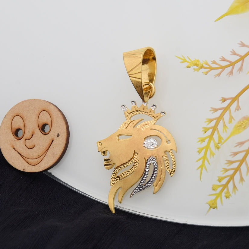 1 Gram Gold Plated Lion Decorative Design Best Quality Pendant for Men - Style B328