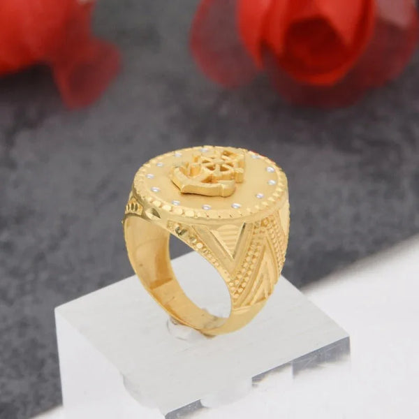 1 Gram Gold Plated Charming Design Premium-Grade Quality Ring for Men - Style B423 - Timecraze