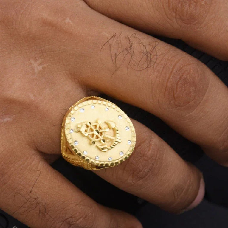 1 Gram Gold Plated Charming Design Premium-Grade Quality Ring for Men - Style B423 - Timecraze