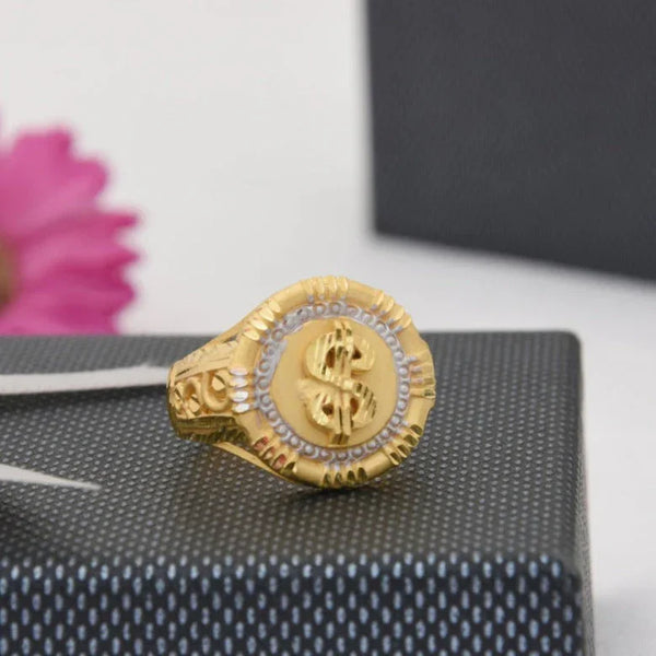 1 Gram Gold Plated Dollar Cool Design Superior Quality Ring for Men - Style B436 - Timecraze