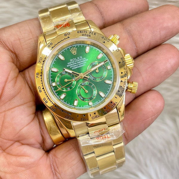 Amazing Introducing full golden green Luxury watch