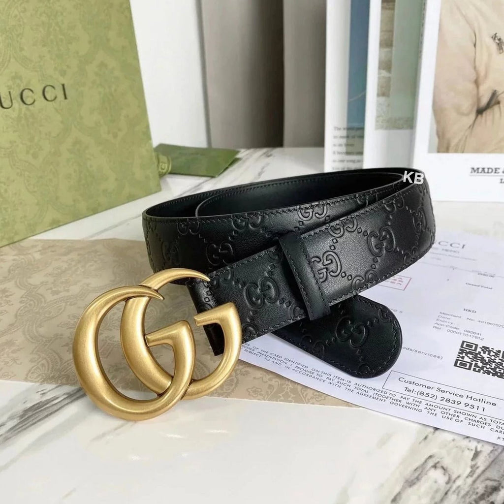 Amazing embossed leather belt