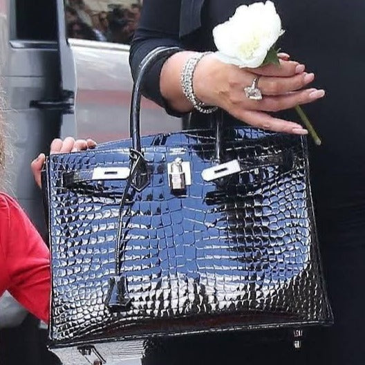 Amazing Birkin Croco Leather Tote Bag