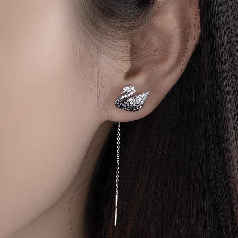 Icons Swan Drop Premium Earrings - Timecraze