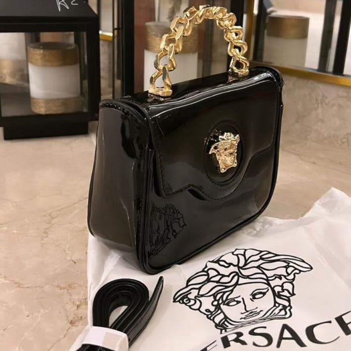 Patent Leather ‘LaMedusa’ small Patent  leather Bag - Timecraze