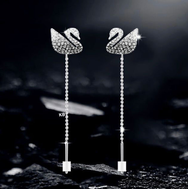 Icons Swan Drop Premium Earrings - Timecraze