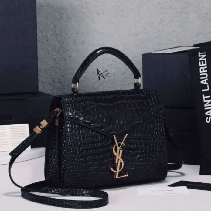 Saint Laurent Croc Cassandra Calf Leather Bag - Timecraze