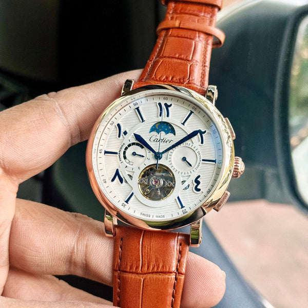 Arebic Figures & Tourbillon Back Open watch - Timecraze