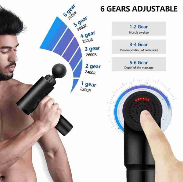 Fascial Gun Rechargeable Handheld 6 Speeds - Timecraze