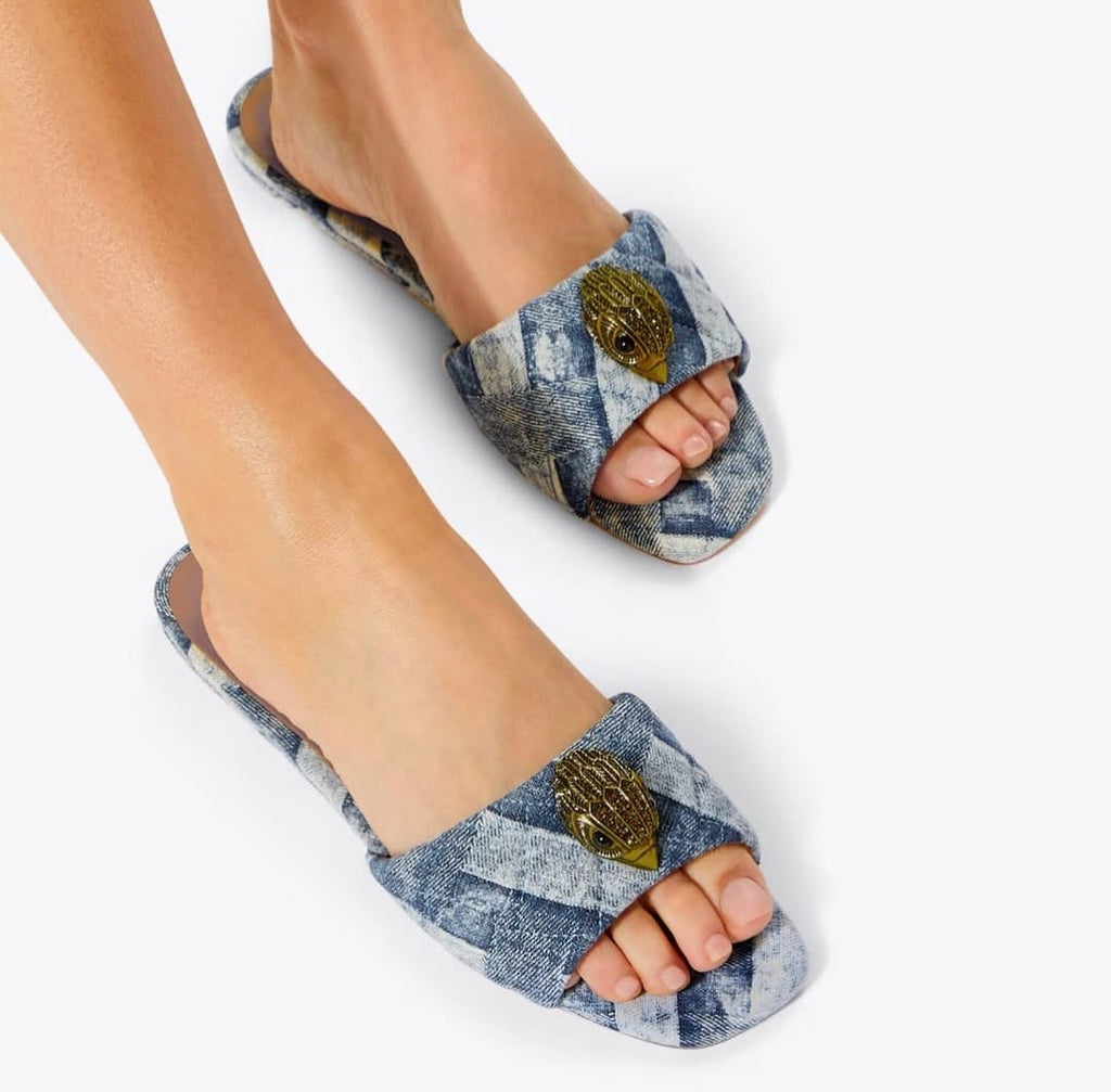 Square toe crystal flats