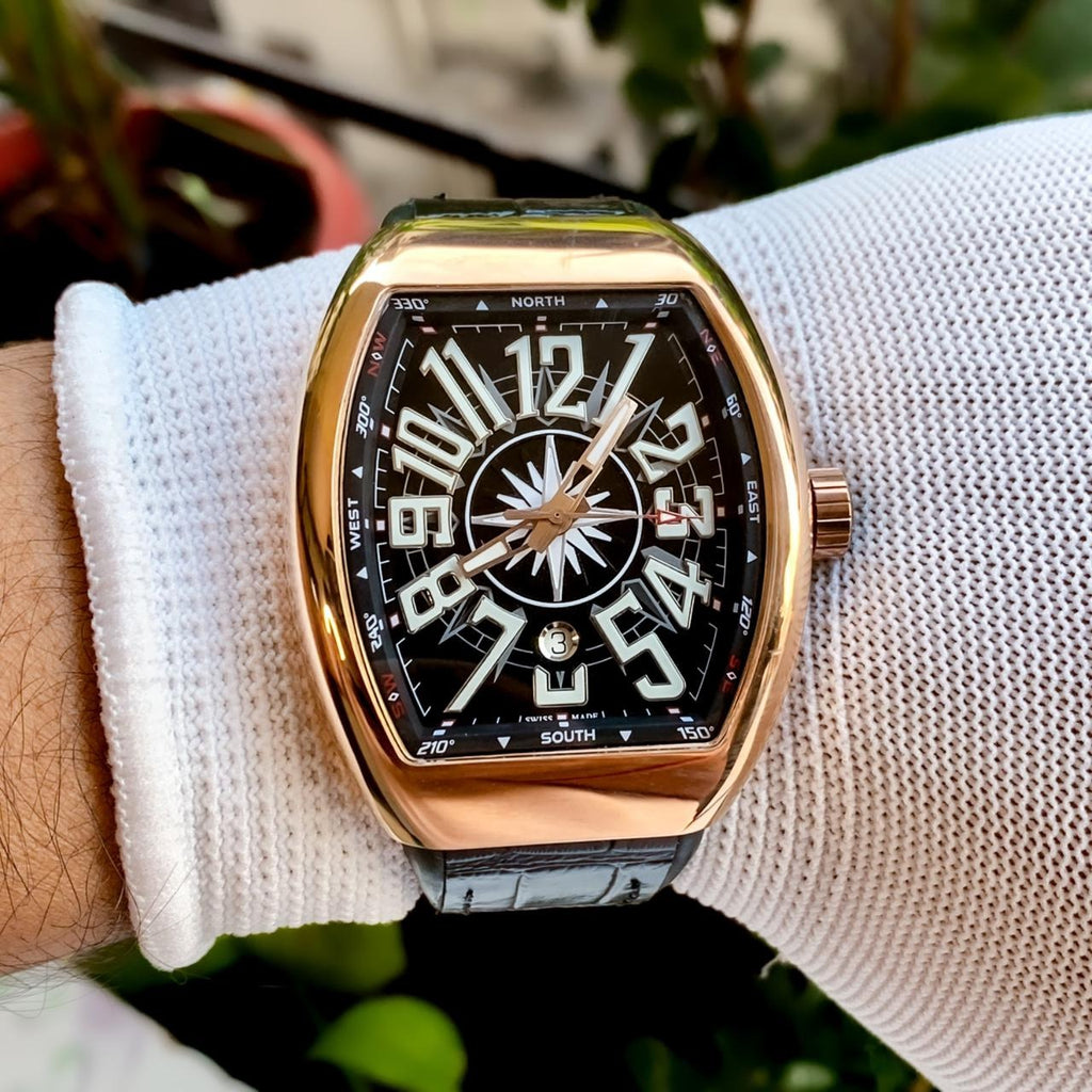 FM Exclusively Vanguard yatchingBlack Rosegold watch - Timecraze