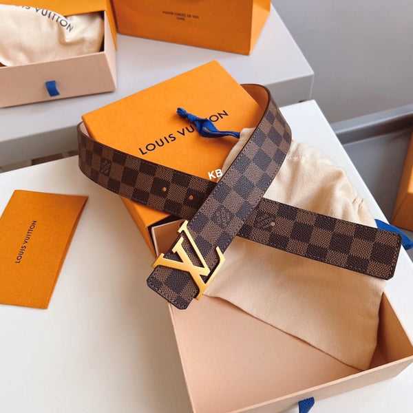 Lv Brown Grid Belt - Timecraze