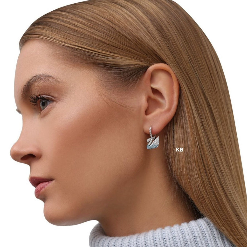 Amazing srwski swan pierced earrings - Timecraze