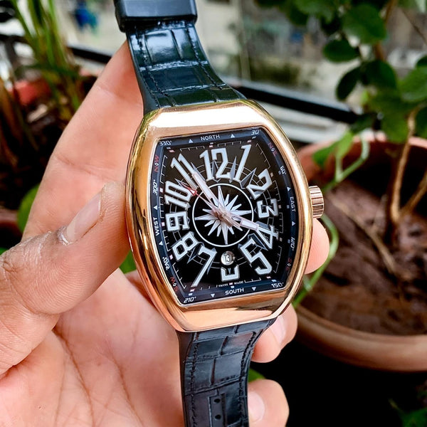 FM Exclusively Vanguard yatchingBlack Rosegold watch - Timecraze