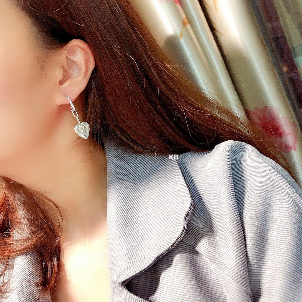 Amazing lv heart shape earrings - Timecraze