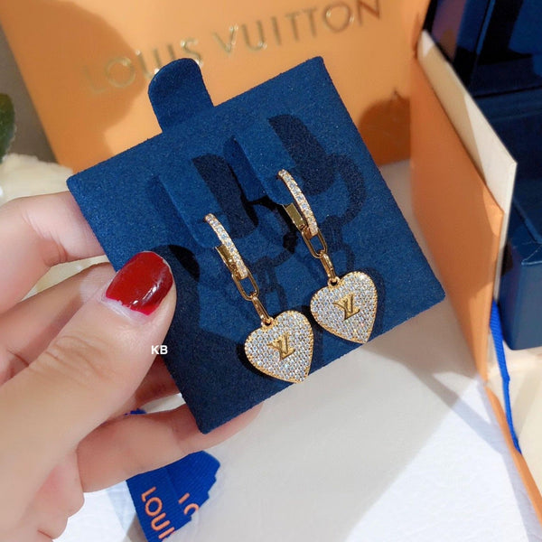 Amazing lv heart shape earrings - Timecraze