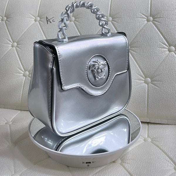 Patent Leather ‘LaMedusa’ small Patent  leather Bag - Timecraze